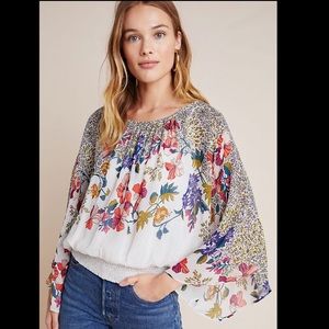 Anthropologie Floral Blouse